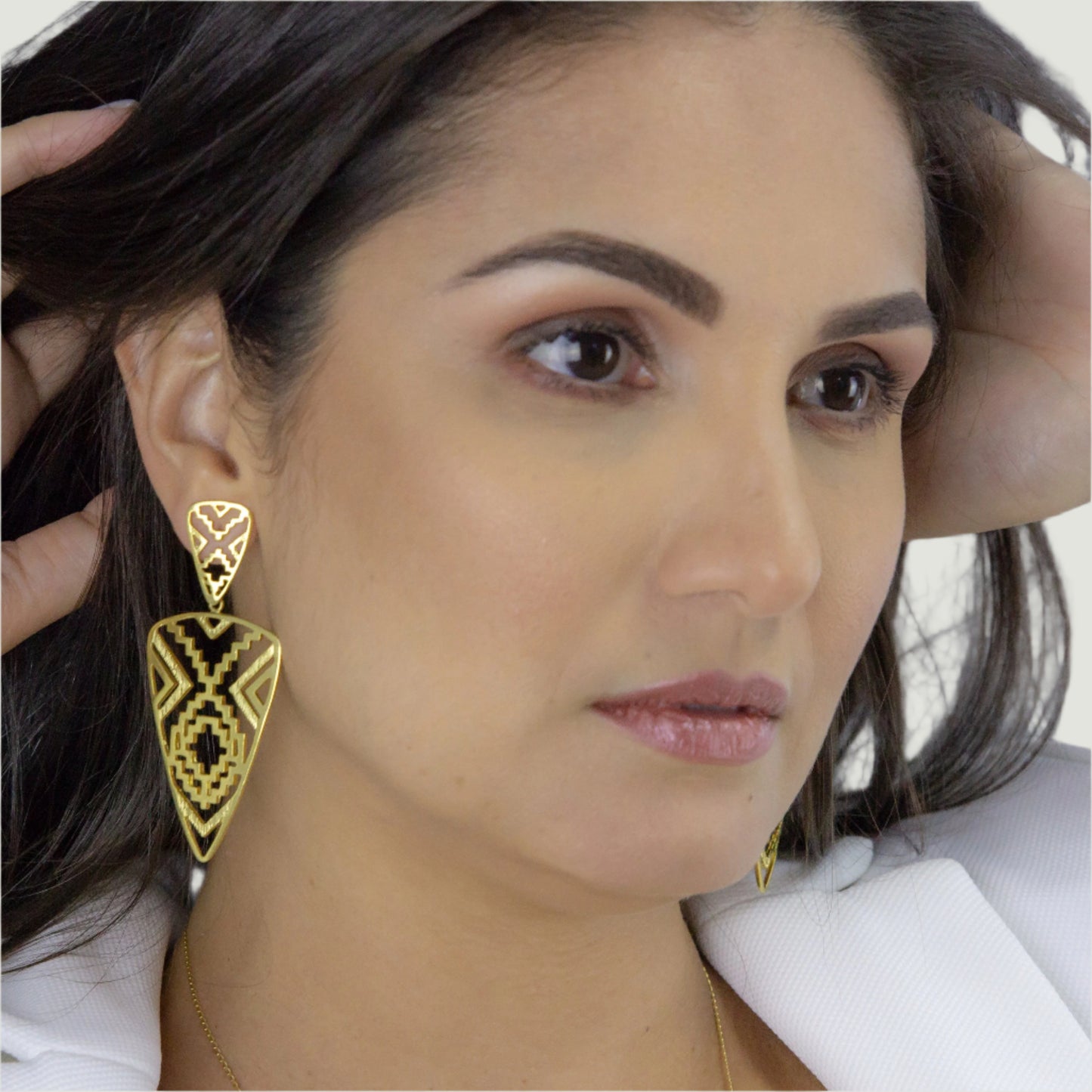 Gold plated in brass earring