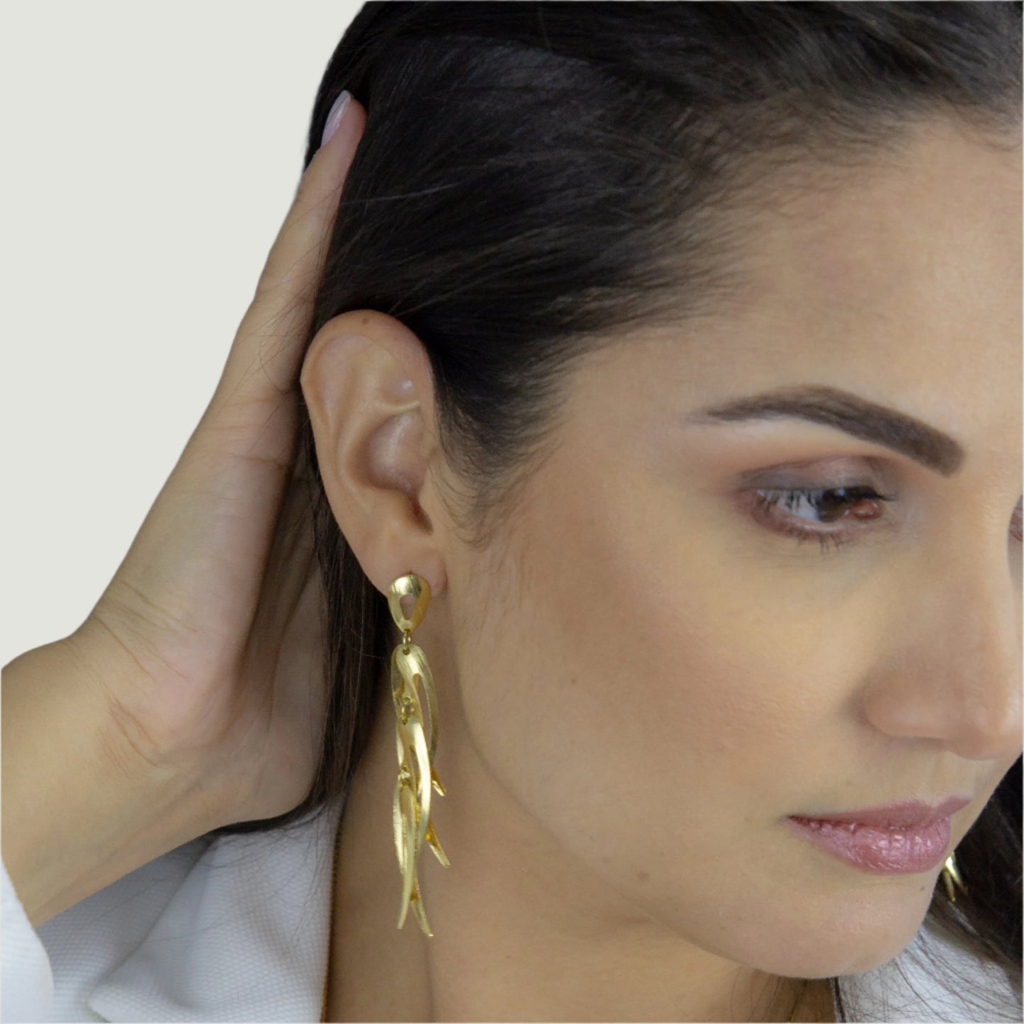 Gold plated in brass earrings