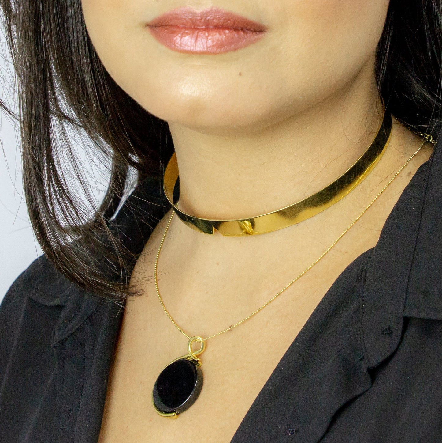 Gold plated in brass choker