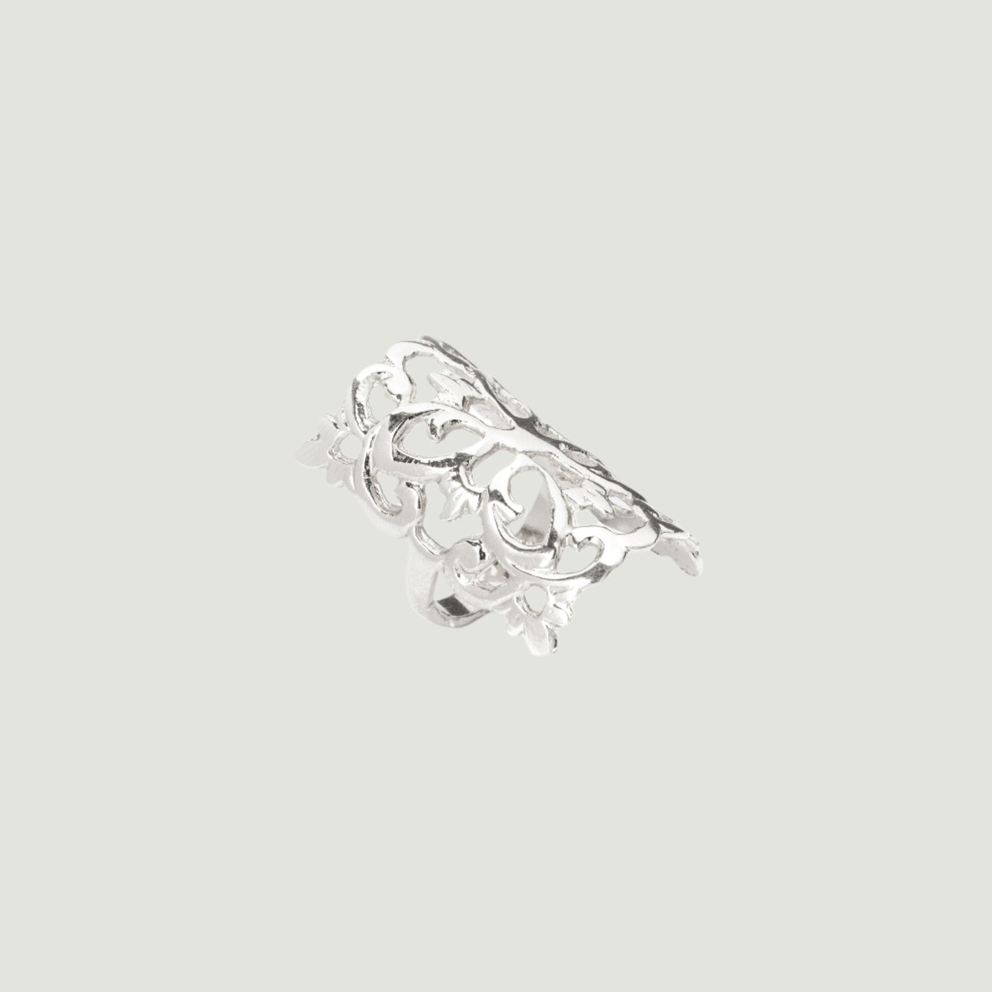 Rhodium plated in brass ring