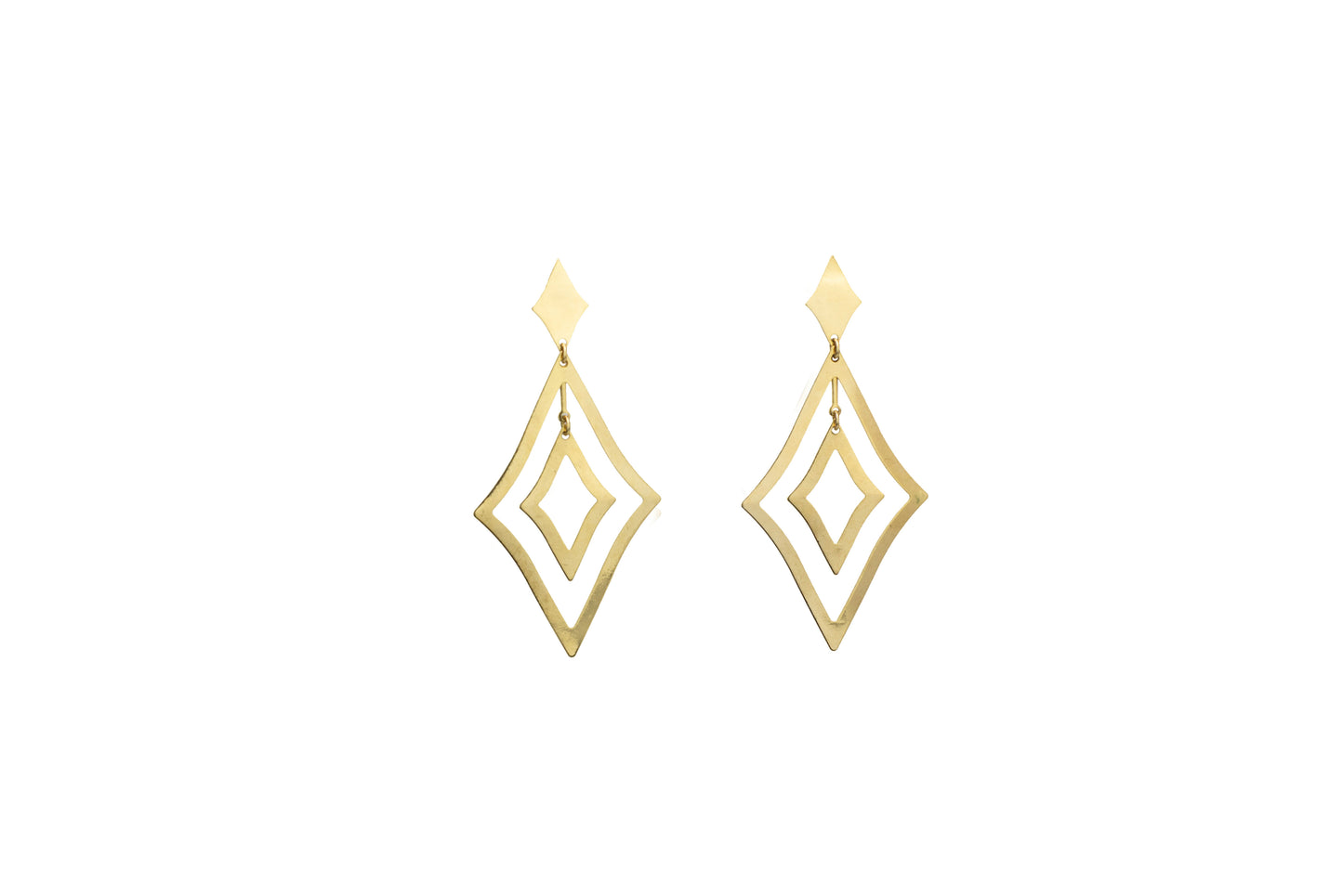 gold plated in brass earrings