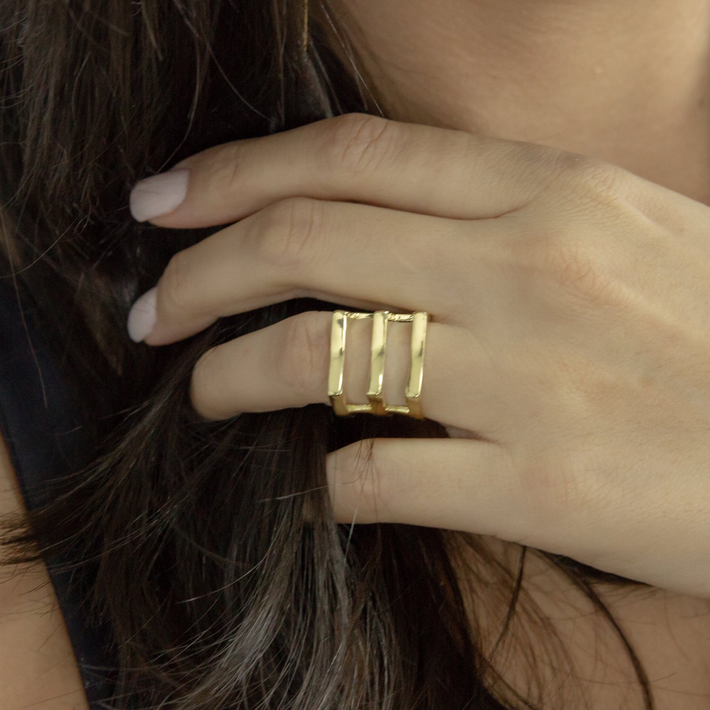 Gold plated in brass ring