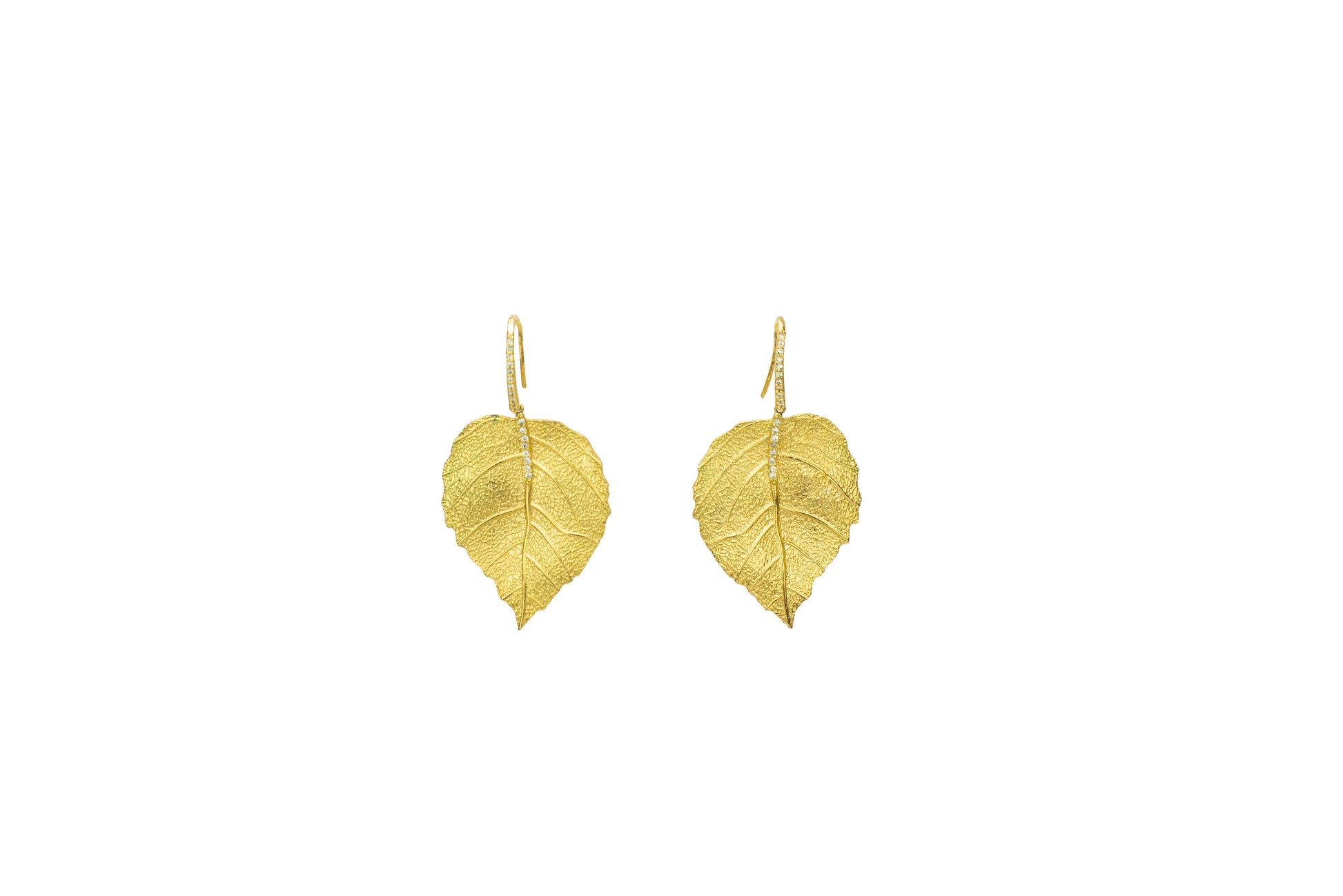 Gold plated in brass with zircons earrings