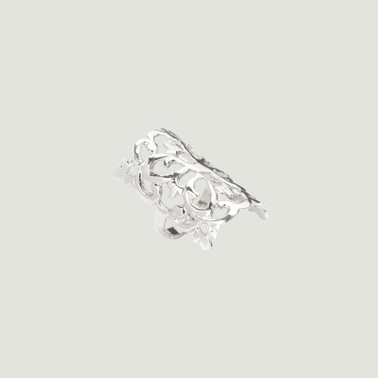 Rhodium plated in brass ring